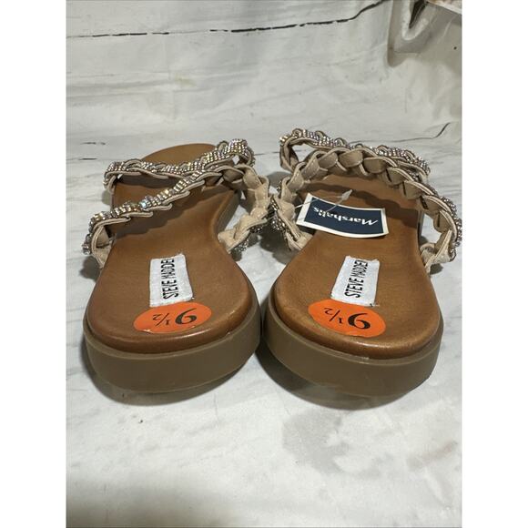 Steve Madden Sandal in Tan and gold with 2 Blingy Straps Size 9.5 - Picture 6 of 7